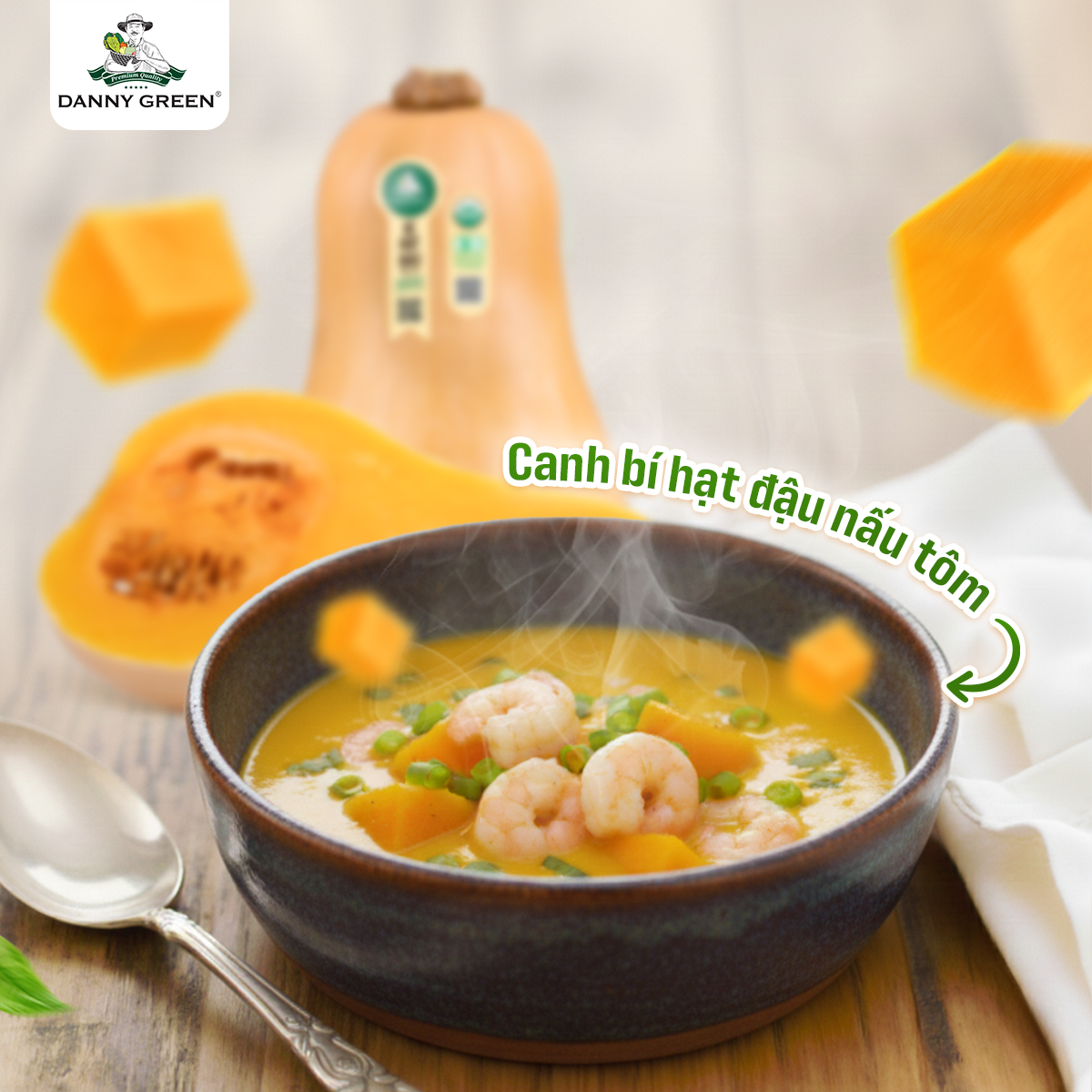 Canh bí hạt đậu nấu tôm 