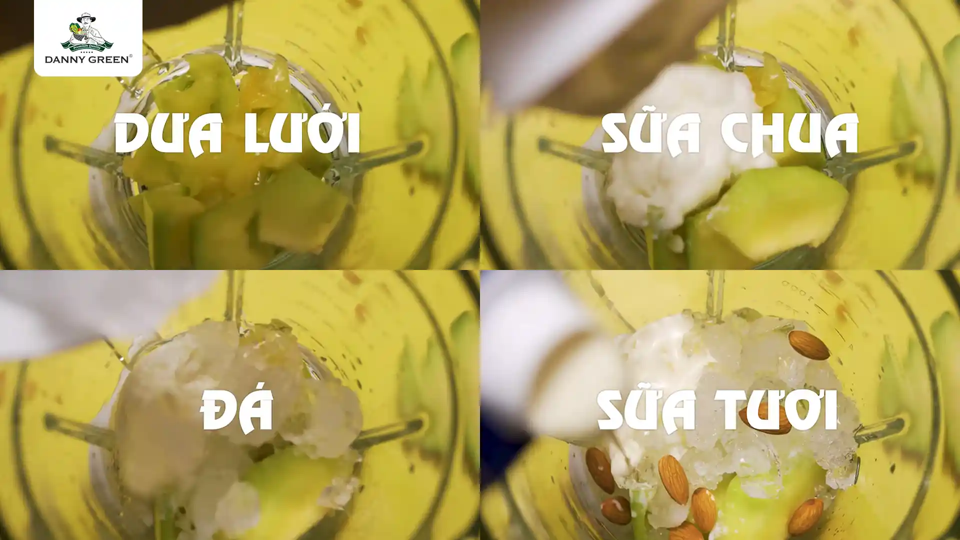 Cho tất cả nguyên liệu vào xay nhuyễn